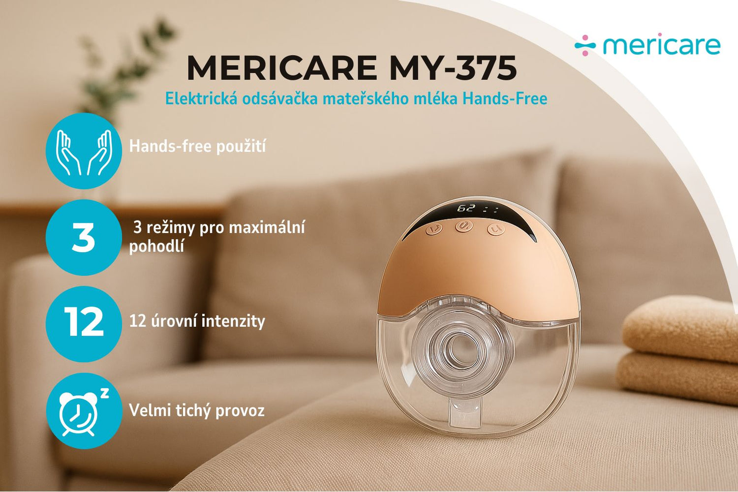 MERICARE MY-375 elektrická odsávačka mateřského mléka Hands-Free