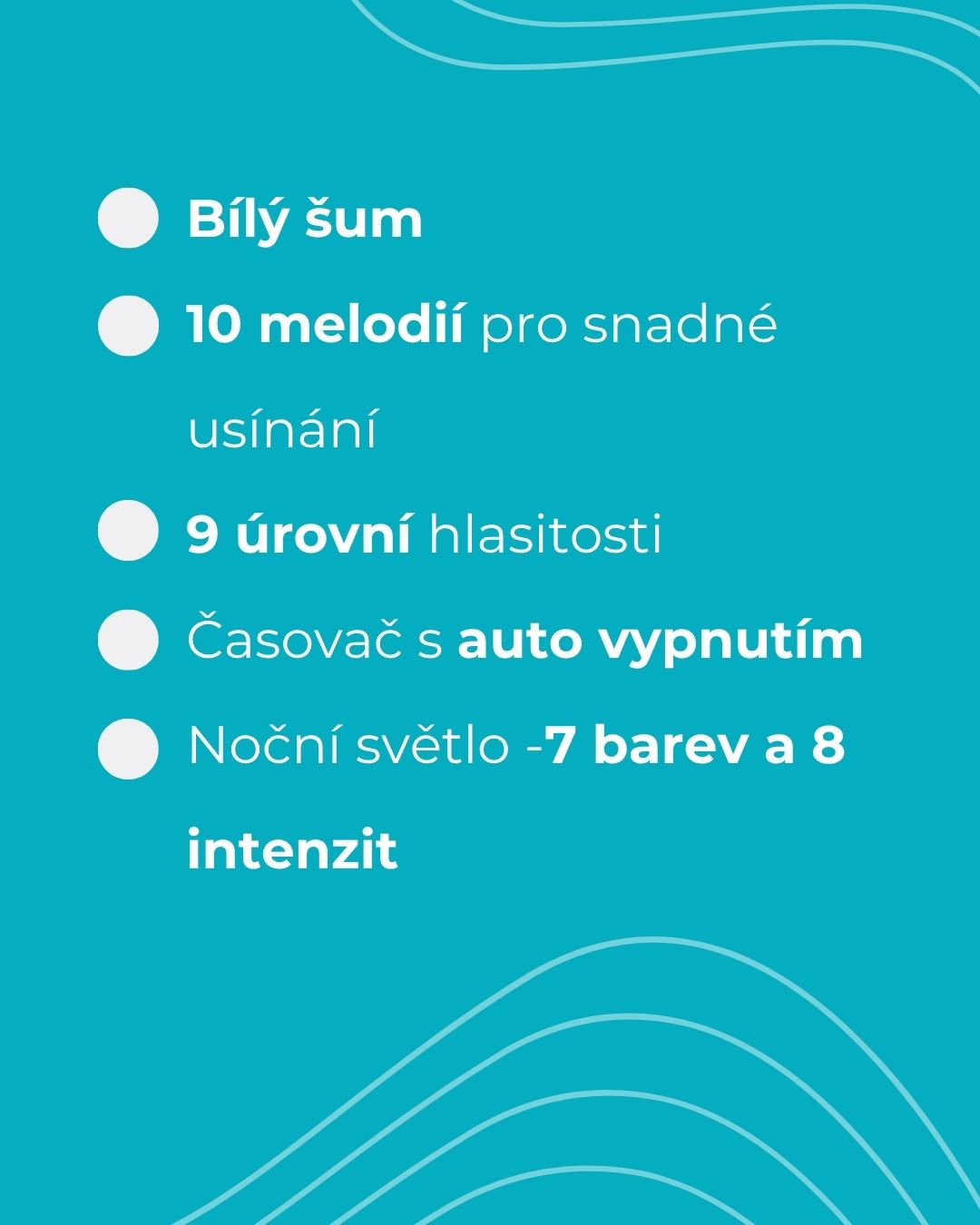 MERICARE K6 přenosný dětský usínáček, bílý šum